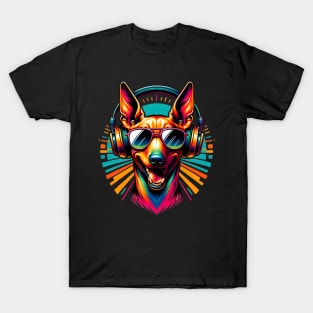 Pharaoh Hound Smiling DJ with Bright Headphones T-Shirt